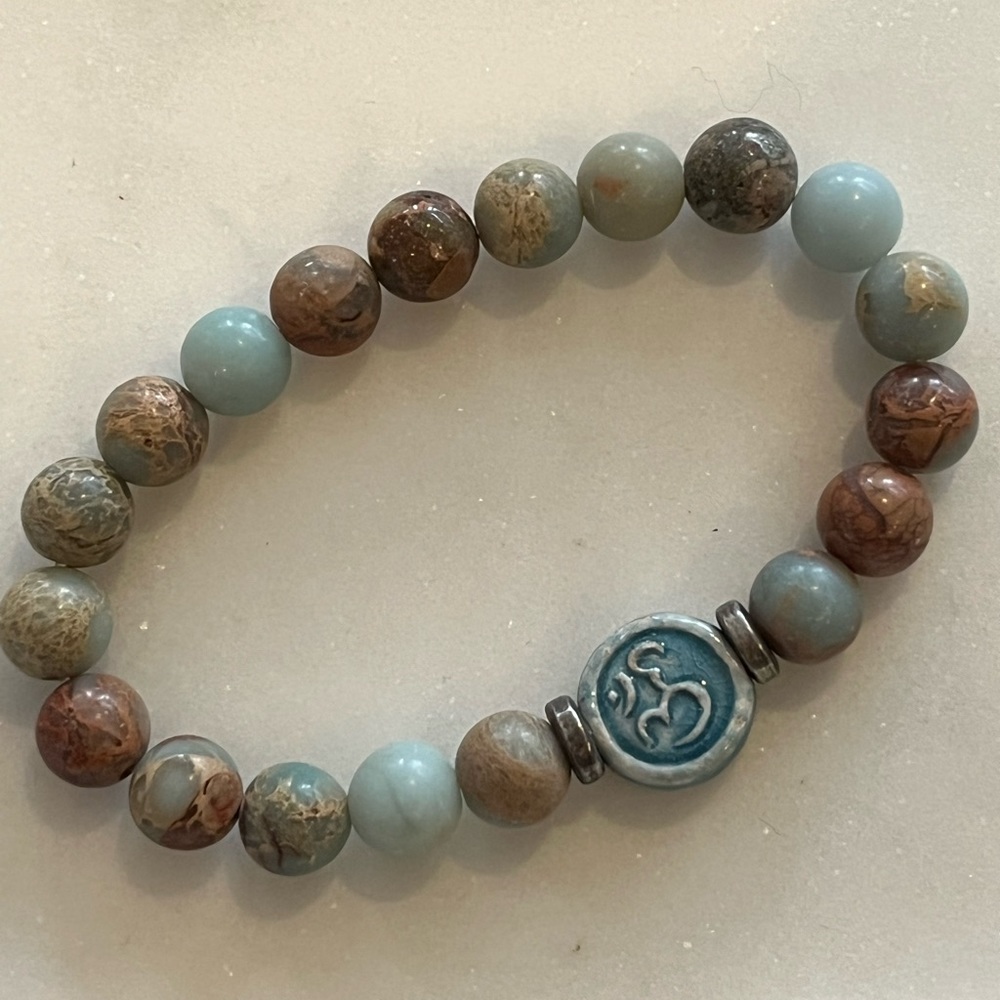 Yoga Om Bracelet - Aquaterra Jasper